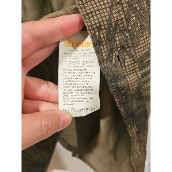 NWT Superdry Army Shirt Men's XL Green Camo Military Field Army Casual Utility - Picture 6 of 13